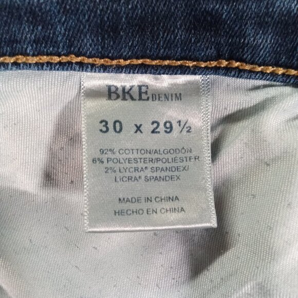 BKE Payton Jean Women's 33x28, Tag30x29.5 Distressed Bootcut Blue Stretch Denim - Picture 12 of 13